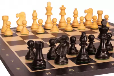 Zestaw szachowy French Lardy - szachownica (pole 58 mm), figury (król 96 mm)